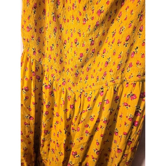 Betsey Johnson Yellow Sexy floral Little Dress Womens Size Large L Short Mini - Picture 4 of 4